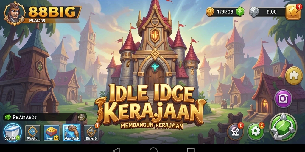 Screenshot gameplay 88BIG dengan struktur kerajaan yang berkembang.
