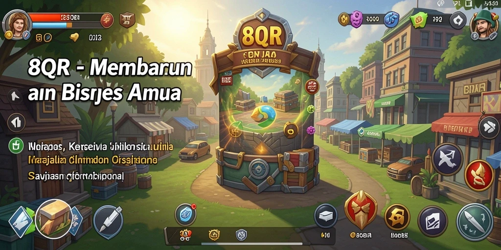 Screenshot gameplay <strong>8QR</strong> yang menunjukkan dinamika membangun bisnis.