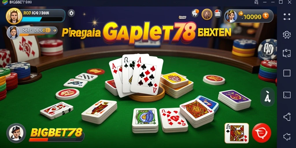 Tampilan seru gameplay Gaple di BIGBET78 dengan interaksi pemain.