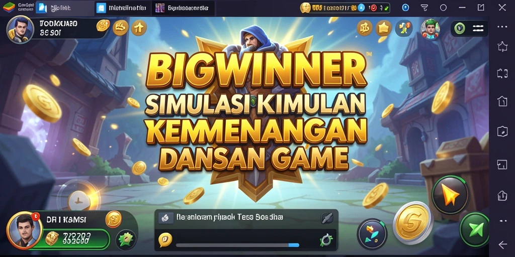 Tampilan utama BIGWINNER menunjukkan keseruan dalam gameplay Simulation.