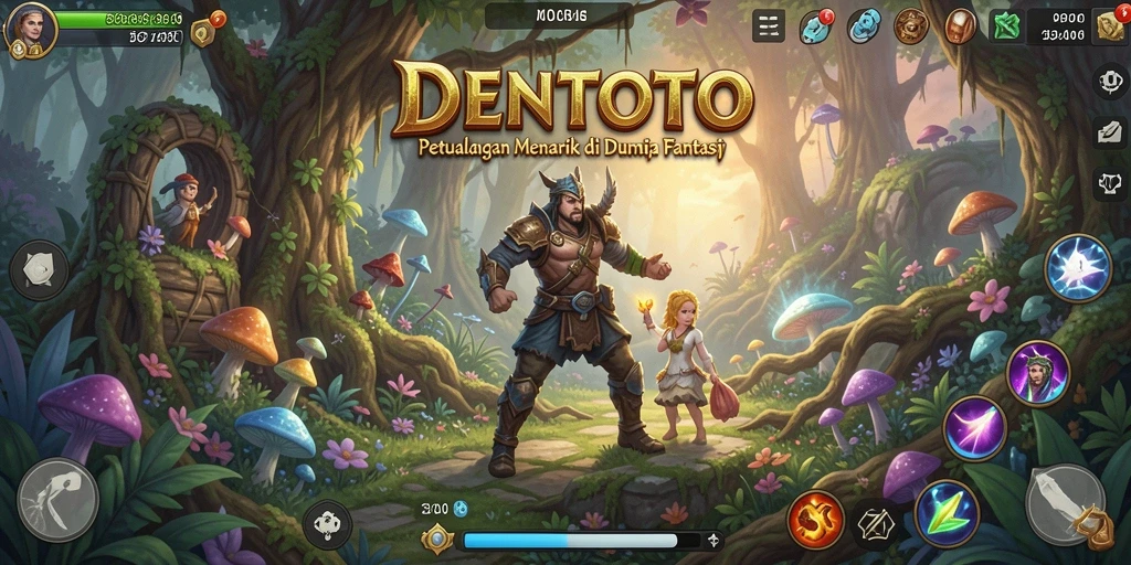 Tampilan gameplay DENTOTO dengan aksi petualangan yang mendebarkan.