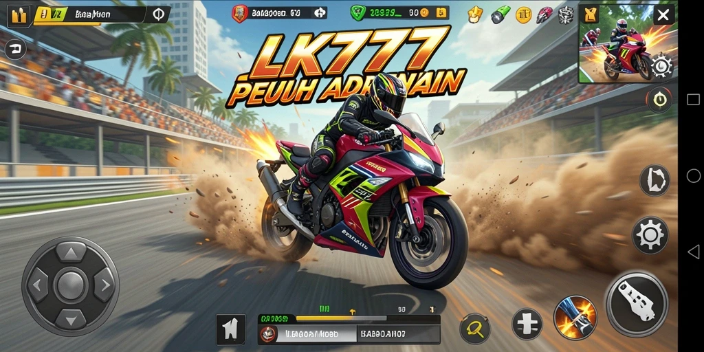Tampilan menarik dari gameplay LK777 dengan balapan motor yang cepat.