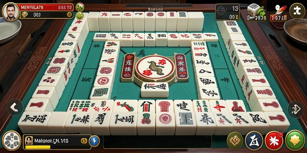 Tampilan gameplay seru dari MENYALA78 yang menampilkan Mahjong.