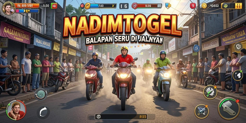 Screenshot gameplay NADIMTOGEL menampilkan balap seru di jalanan.