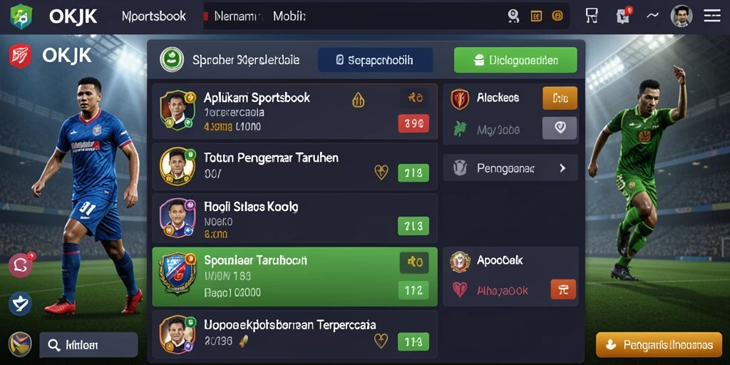 Tampilan menarik dari gameplay taruhan olahraga di OKJK.