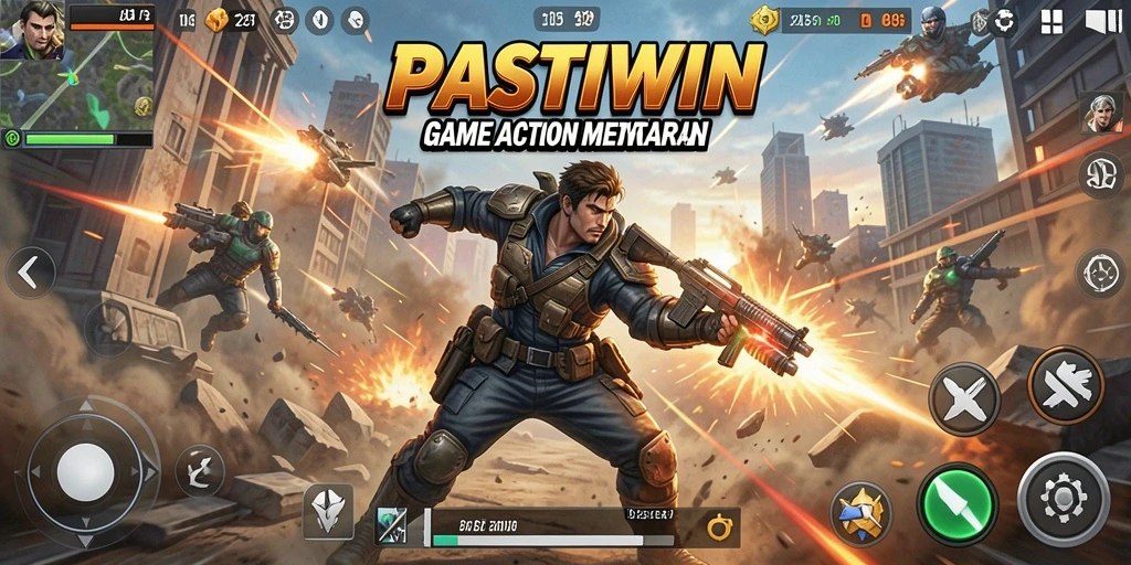 Tampilan gameplay PASTIWIN yang menegangkan dengan aksi seru.