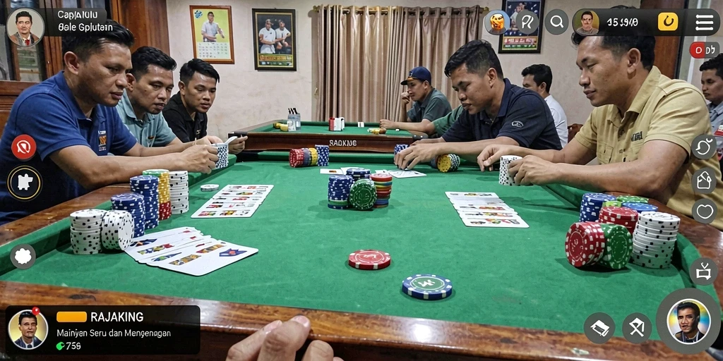 Tampilan gameplay RAJAKING yang menegangkan dan seru.