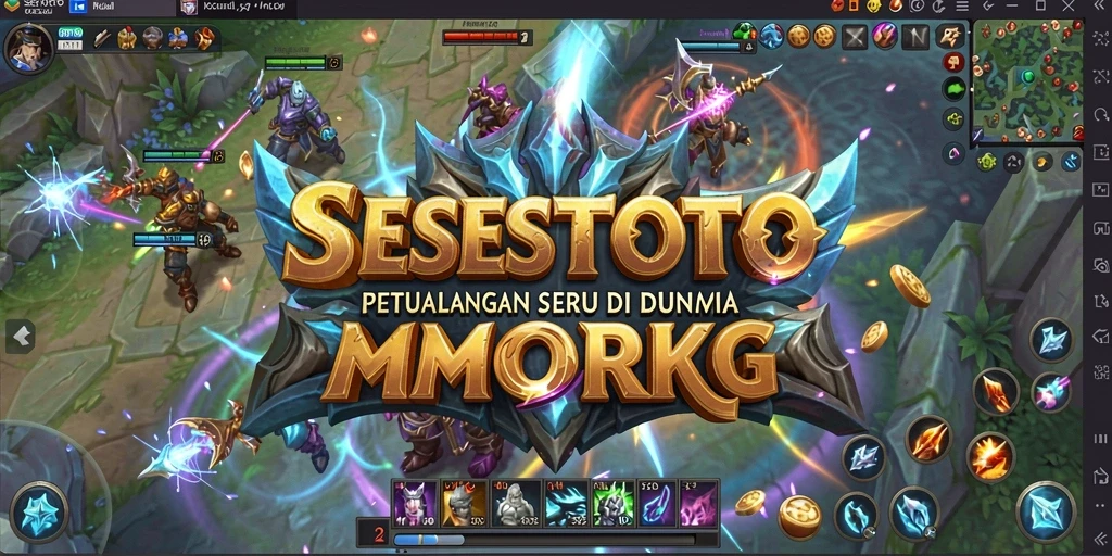 Tampilan gameplay SESETOTO dengan pertarungan epik di dunia MMORPG.