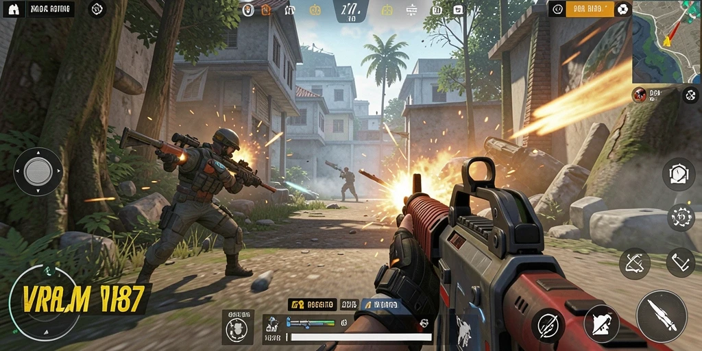 Gameplay menegangkan di V87 dengan aksi TPS seru.